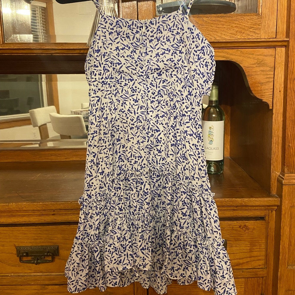 Aqua Floral Ruffle Sundress - Picture 2 of 3